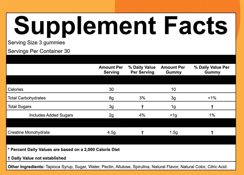 Creatine Monohydrate Gummies ~ Build strength and boost performance with ease~