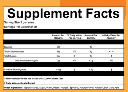 Creatine Monohydrate Gummies ~ Build strength and boost performance with ease~