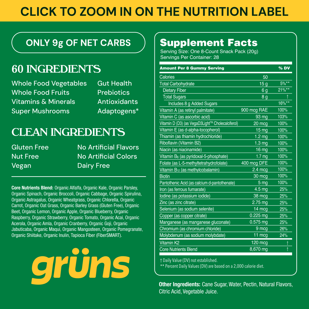 Greens Gummies ~ Complete daily nutrition, one pack at a time